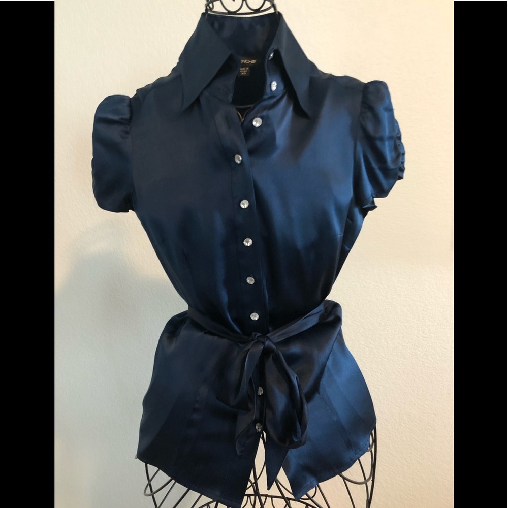 BeBe fitted silk blouse with tie